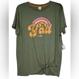 Bare Your Soul My Y'all Is Legit Short Sleeve Women's L Top